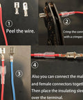 540-piece spade terminal kit with insulated sleeves and red/blue wires; 2.8/4.8/6.3 mm male/female crimp terminals.