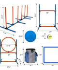 4-Piece Dog Agility Training Kit With Adjustable Hoop Jump Weave Poles Pause Box And Outdoor Obstacle Course Gear dimensions