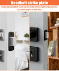 Four Pack Deadbolt Strike Plate 1 Inch By 2 And A Quarter Inch Round Corner With Screws Matte Black Stainless Steel Door Backplate