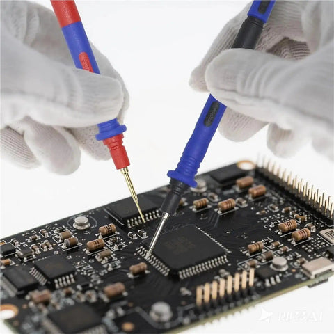 Ultra Sharp Multimeter Test Leads Kit with Soft Silicone Insulation and Gold Plated Probes for Pro Grade Readings on PCB