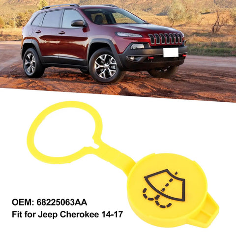 Jeep Cherokee Windshield Washer Reservoir Cap Replacement For 2014 2015 2016 2017, Washer Fluid Reservoir Cover OE 68225063AA