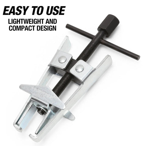 Overhead Valve Spring Compressor Tool for Cars and Trucks, lightweight design, shown in close-up with T-handle and adjustable jaws.