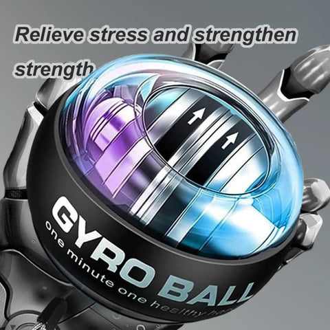 Wrist Gyro Ball Exerciser With LED Lights, Torque Ball For Forearm Strength And Rehab, Easy Start Spin For Desk Fitness, Hand Grip Training For Sports And Injury Recovery, Includes Sleeve, Safety Rope, And Gift Box close-up