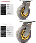 Rock Solid Heavy Duty Furniture Moving Trolley Base With Braked Swivel Casters Smooth Silent Gliding Wheels For Couches And Storage Cabinets Pack Of Four showing 6 inch and 8 inch caster sizes with details.