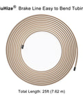 MuHize brake line 3/16 in copper-nickel tubing coil, 25 ft, non-magnetic, includes 16 fittings