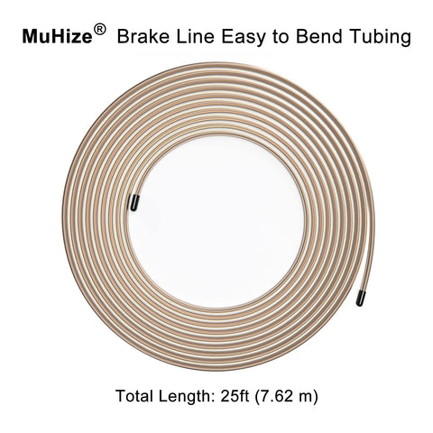 MuHize brake line 3/16 in copper-nickel tubing coil, 25 ft, non-magnetic, includes 16 fittings