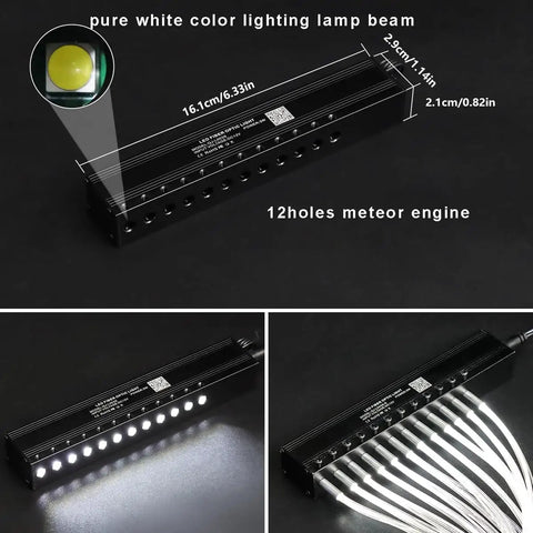 Massive Meteor Shower Fiber Optic Lights Kit with 96 Fiber Cables 13.1 Feet Long and 12 Port Meteor Engine 0.04 Inch Fibers