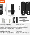 Rugged Mechanical Keyless Entry Lock With 14-Digit Keypad For Outdoor Gates And Garages, Waterproof Zinc Alloy Build, Battery-Free Operation, Zero-Hassle Assembly, Heavy-Duty Security For Sheds And Yards installation parts and dimensions