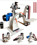 Built Like A Tank 2x72 Inch Belt Grinder Sander With Smooth 1500W Motor showcasing industrial design and three grit belts for metal fabrication.