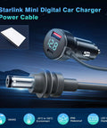 Gotta Have This Heavy Duty 3 In 1 Starlink Mini Car Charger With 10 Foot Waterproof Dc Cable And Dual Rapid Usbc Usba Fast Charging Adapter For Rv Trips, showing LED display and charging ports.