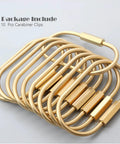 Ten Piece Solid Gold Brass Key Rings Set With Locking Carabiner Clips And Screw Lock Oval Keychains Durable Purse Bag Charms Holder For Handbags