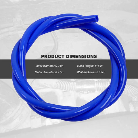 10 Ft 1/4 Inch ID High Performance Silicone Vacuum Tubing Hose For Air And Water Universal Vacuum Line Replacement Blue