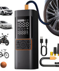 Beefy Portable Tire Inflator Air Compressor With 180 PSI, Dual Digital Gauge, accessories, suitable for cars and bikes