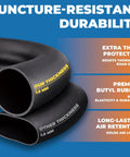 Close-up of two bike inner tubes highlighting thickness and durability, 1 Pack 700x35C To 700x43C Bike Inner Tube With 48mm Schrader Valve.