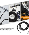 Kickin Flexible Braided Airbrush Hose Replacer With 1/8 Connector For Mini Pump Interior Keeps Cleanup A Breeze For Artists Needing Zero Kinks During Precision Spraying While Keeping Airflow Steady So You Nail Job Without Blockages Or Leaks Today. black braided 1/8 air hose with connectors for airbrush and mini pump