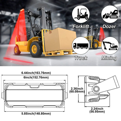 Forklift Safety Light Led Red Zone Pedestrian Warning For Warehouse Use 12V To 60V DC Trucks And Vehicles in operation