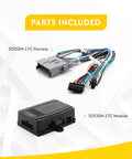 Parts included in GM Class II Radio Replacement Interface With Chime For Bose Monsoon And Non Amplified GM Systems 2000 To 2013