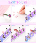 Step-by-step use of 2 Piece Aurora Nail Stand Set for Painting Nails, Magnetic Nail Holder Display with removable tapes.