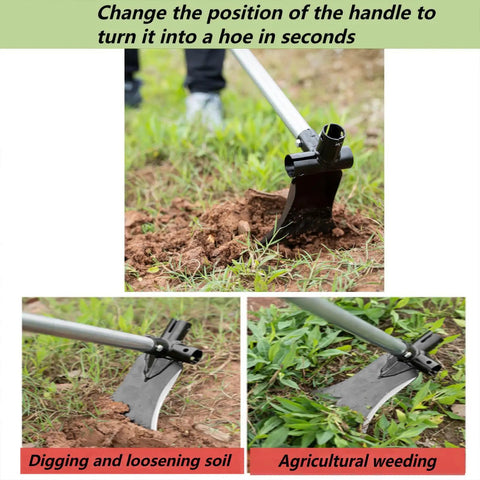 Heavy Duty Manganese Steel Garden Shovel Set for Landscaping and Outdoor Cleanup showing flat blade for dirt removal