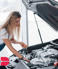 Person working under open car hood with Hood Struts Lift Supports For Hyundai Sonata 2015 2017 Front Hood Gas Spring Rust Resistant