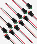12mm Mini Latching Push Button On Off Switch With Prewired 2 Pin 12V Wires Red And Green 6 Pieces Each Total 12 Pieces
