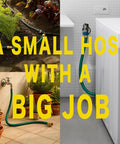 Three Foot Leader Hose For Garden Reels And Outdoor Faucets With Flexible PVC And Brass Fittings in various uses.