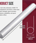 One And A Half Inch Aluminum Round Rod, Thirteen Inch Long, 6061 T6511 Pro Grade Lathe Bar Stock with dimensions chart
