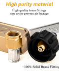 NUPICK propane regulator with hose and brass fittings, 6 ft, adjustable 0–30 psi, LP gas cooker/burner use
