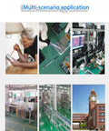 Image showing multi-scenario applications for the Slick Rolling Aluminum Workbench With Locking Casters including electronics assembly and circuit repair.
