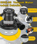 Detailed view of powerful 5.7 inch two stage 120V vacuum motor replacement for central vacuum systems boat lifts and industrial cleaning