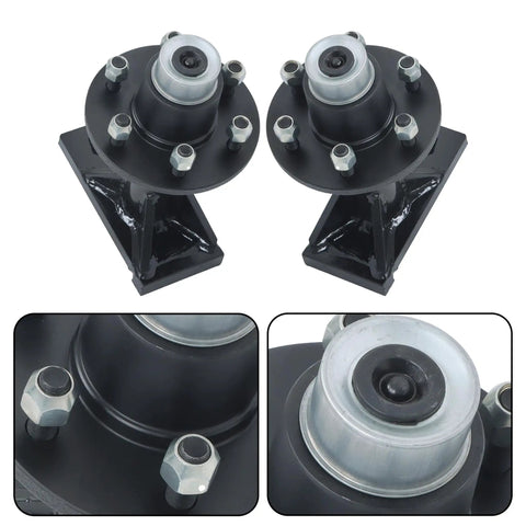 Top Shelf Two Piece Idler Hub Spindle Kit With 6 By 5.5 Bolt Pattern, heavy-duty spindles for shipping containers and work rigs.