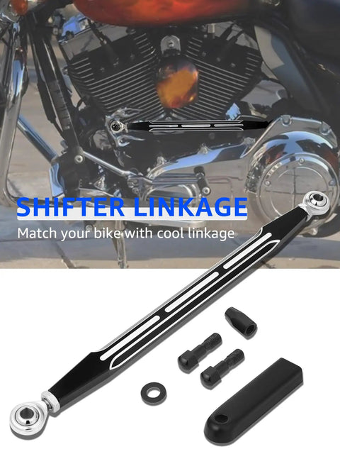Harley Touring Shifter Linkage For 1986 To 2024 Models Gear Shift Upgrade For Street Glide Electra Glide Road Glide Road King Tri Glide Softail Dyna Easy Smooth Shifts And Durable Aftermarket Replacement Fits Most Touring Bikes, black 12-13in aluminum