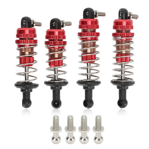 Beefed Up Hydraulic RC Shock Absorbers Front And Rear 53mm 59mm Aluminum Alloy Damper Red Suspension Upgrade Set