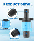 Fifty Piece Drip Irrigation Connector Kit For Five Eighth Inch Drip Tape Tubing detail with 1/2 inch barb and 5/8 inch port