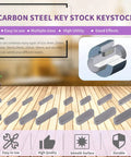 Heavy Duty Pro Grade Key Stock Set With 140 Pcs In 16 Sizes 3mm 4mm 5mm 6mm Carbon Steel Round Ended Feather Keys And Parallel Drive Shaft Keys For Fasteners And Mechanical Projects In A Convenient Storage Box For Shop Garage Or Workshop display with various sizes on table