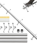 Stainless Steel Bar Foot Rail Kit 8Ft Premium 304 Tubes With Polished Finish And Brushed Brackets for home bar setup