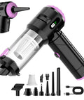 Cordless Car Vacuum Cleaner With Beast Mode 25000Pa Cyclonic Suction, Portable Handheld Cleaner with attachments, black and purple