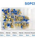 Get Your Hands On These Awesome Air Joint Connectors Hose Tube Pneumatic Fittings Push Lock Kit For Serious Garage Builds And Fast Job Completions. 50-piece brass fitting kit in organizer case