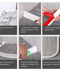 Step-by-step installation of 3 Inch Tall Collapsible Shower Threshold Dam, 39 Inch Long Water Splash Guard Barrier For Bathrooms.