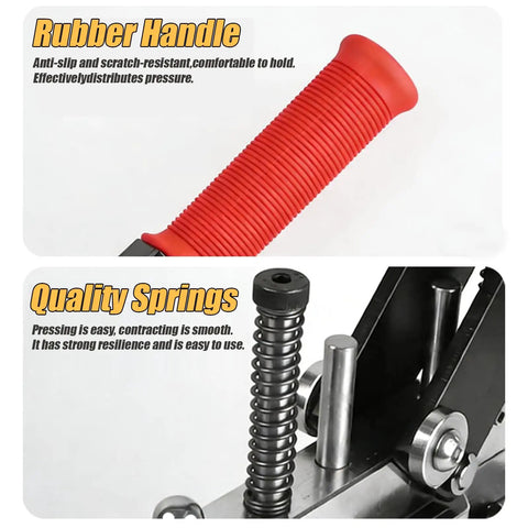 Rad 2 28 Inch Round Button Maker Kit Press Paper Cutter 100 Materials DIY Fridge Magnets Pins Keychains Metal Badge Maker Set Custom Designs Great For Parties Crafting Projects Or Just Having Fun Making Awesome Stuff To Wear Or Stick On Wall Cool, red rubber handle and spring detail