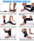 Blue Ankle Brace For Sprained Ankles And Sports, Adjustable Compression Support For Men And Women step-by-step wearing guide