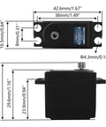 Beefed Up 21T 11KG Metal Gear Steering Servo dimensions for 1 to 14 scale RC cars and trucks