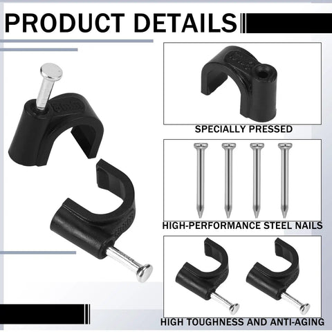 100 Pack Drip Irrigation Tubing Mounting Clips For One Quarter Inch And Three Eighths Inch Tubing Keep Garden Lines Secure And Leak Free No Fuss Easy To Install with steel nails shown in detail