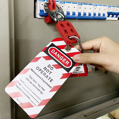 Pro Grade LOTO Lockout Kit For Electrical Systems With Clamp On Universal Multi Pole Breaker Lockout Tags Hasps And Pocket Bag