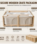Secure wooden crate packaging for Top Shelf 60 Inch Freestanding Bathroom Vanity With Dual Vessel Sinks Illuminated Led Mirror.