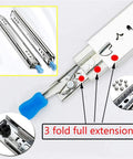 Heavy Duty Ball Bearing Drawer Slide Repair Kit with 3-Fold Full Extension and Lockable Cabinet Drawer Runners 950mm Glide Rails