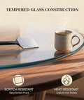 Game-Changing 7mm Tempered Glass Lazy Susan Turntable with coffee and spatula on table