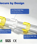 Diagram of 120-Piece Heat Shrink Solder Seal Wire Connectors Kit With Color-Coded 4 Size Set, Waterproof Butt Splice