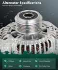 High Output Alternator Replacement For A True Workhorse Hyundai Sonata 2006 2009 And Kia Forte Forte5 Rondo 2007 2012 With 110 Amp CW Pulley 11189