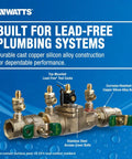 Heavy Duty Lead Free Double Check Backflow Preventer 1 1 2 Inch Npt No Lead Brass Assembly For Commercial Plumbing Work with test cocks and stainless steel bolts.